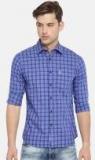 U S Polo Assn Blue Tailored Fit Checked Casual Shirt Men