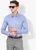 U S Polo Assn Blue Textured Regular Fit Formal Shirt Men