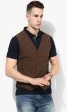 U S Polo Assn Brown Checked Waistcoat Men