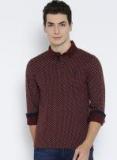 U S Polo Assn Burgundy Printed Regular Fit Polo T Shirt Men