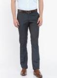 U S Polo Assn Charcoal Grey Slim Fit Solid Corduroy Trousers Men