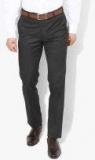 U S Polo Assn Charcoal Grey Slim Fit Solid Formal Trousers Men