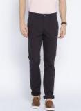 U S Polo Assn Charcoal Grey Slim Fit Solid Regular Trousers Men