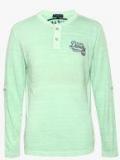 U S Polo Assn Denim Co Green Printed Regular Fit Henley T Shirt men