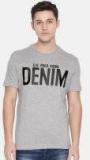 U S Polo Assn Denim Co Grey Printed Round Neck T Shirt Men