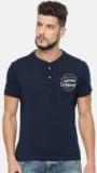 U S Polo Assn Denim Co Navy Solid Henley Neck T Shirt Men