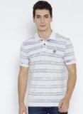 U S Polo Assn Denim Co Off White Striped Regular Fit Polo T Shirt Men