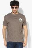 U S Polo Assn Denim Co Taupe Solid Henley Neck T Shirt Men