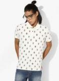 U S Polo Assn Denim Co White Printed Regular Fit Polo T Shirt Men