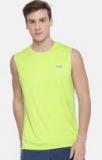 U S Polo Assn Fluorescent Green Solid Regular Fit Round Neck T Shirt men