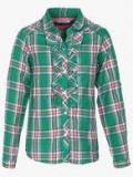 U S Polo Assn Green Checked Casual Top girls