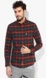 U S Polo Assn Green Checked Regular Fit Casual Shirt Men