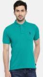 U S Polo Assn Green Solid Polo Collar T shirt men