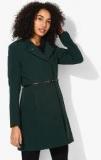 U S Polo Assn Green Solid Winter Jacket With Belt women