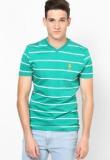 U S Polo Assn Green V Neck T Shirt Men