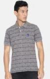 U S Polo Assn Grey Melange Printed Polo Collar T Shirt Men