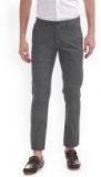 U S Polo Assn Grey Self Design Slim Fit Chinos Men