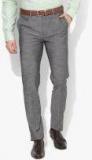 U S Polo Assn Grey Slim Fit Solid Formal Trousers Men