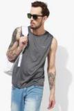 U S Polo Assn Grey Solid Round Neck T Shirt Men