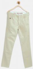 U S Polo Assn Kids Beige Solid Slim Fit Regular Trouser boys