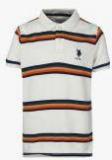 U S Polo Assn Kids Beige Striped Regular Fit Polo T shirt boys