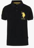 U S Polo Assn Kids Black Solid Polo T shirts boys