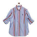 U S Polo Assn Kids Blue & Red Striped Casual Shirt Boys