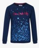 U S Polo Assn Kids Blue Printed Sweatshirt Girls