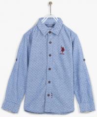 U S Polo Assn Kids Blue Slim Fit Casual Shirt boys