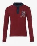 U S Polo Assn Kids Burgundy Printed Regular Fit T Shirt Boys