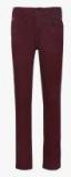 U S Polo Assn Kids Burgundy Slim Fit Mid Rise Clean Look Jeans Boys