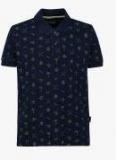 U S Polo Assn Kids Navy Blue Printed Polo Collar Tshirt boys