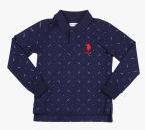 U S Polo Assn Kids Navy Blue Printed Polo T shirt boys