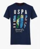 U S Polo Assn Kids Navy Blue Printed Regular Fit T shirt boys