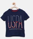 U S Polo Assn Kids Navy Blue Printed T Shirt Boys