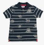 U S Polo Assn Kids Navy Blue Striped Polo Collar T Shirt Boys