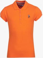 U S Polo Assn Kids Orange Casual Top girls