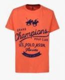 U S Polo Assn Kids Orange Printed T Shirt Boys