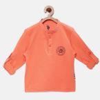 U S Polo Assn Kids Orange Solid Henley Neck T Shirt boys