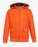 U S Polo Assn Kids Orange Solid Jacket Boys