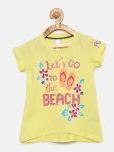 U S Polo Assn Kids Yellow Printed Polo T Shirt Girls