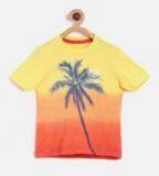 U S Polo Assn Kids Yellow Printed Round Neck T Shirt boys