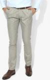 U S Polo Assn Light Grey Solid Regular Fit Formal Trouser men