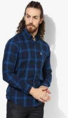 U S Polo Assn Navy Blue Checked Regular Fit Casual Shirt men