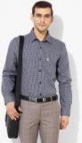 U S Polo Assn Navy Blue Checked Tailored Fit Formal Shirt Men