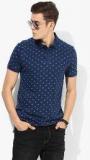 U S Polo Assn Navy Blue Printed Regular Fit Polo T Shirt Men