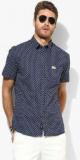 U S Polo Assn Navy Blue Printed Slim Fit Casual Shirt Men