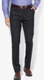 U S Polo Assn Navy Blue Slim Fit Self Design Formal Trousers Men