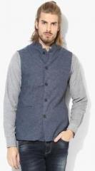 U S Polo Assn Navy Blue Solid Waistcoat men