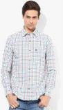 U S Polo Assn Off White Checks Regular Fit Casual Shirt men